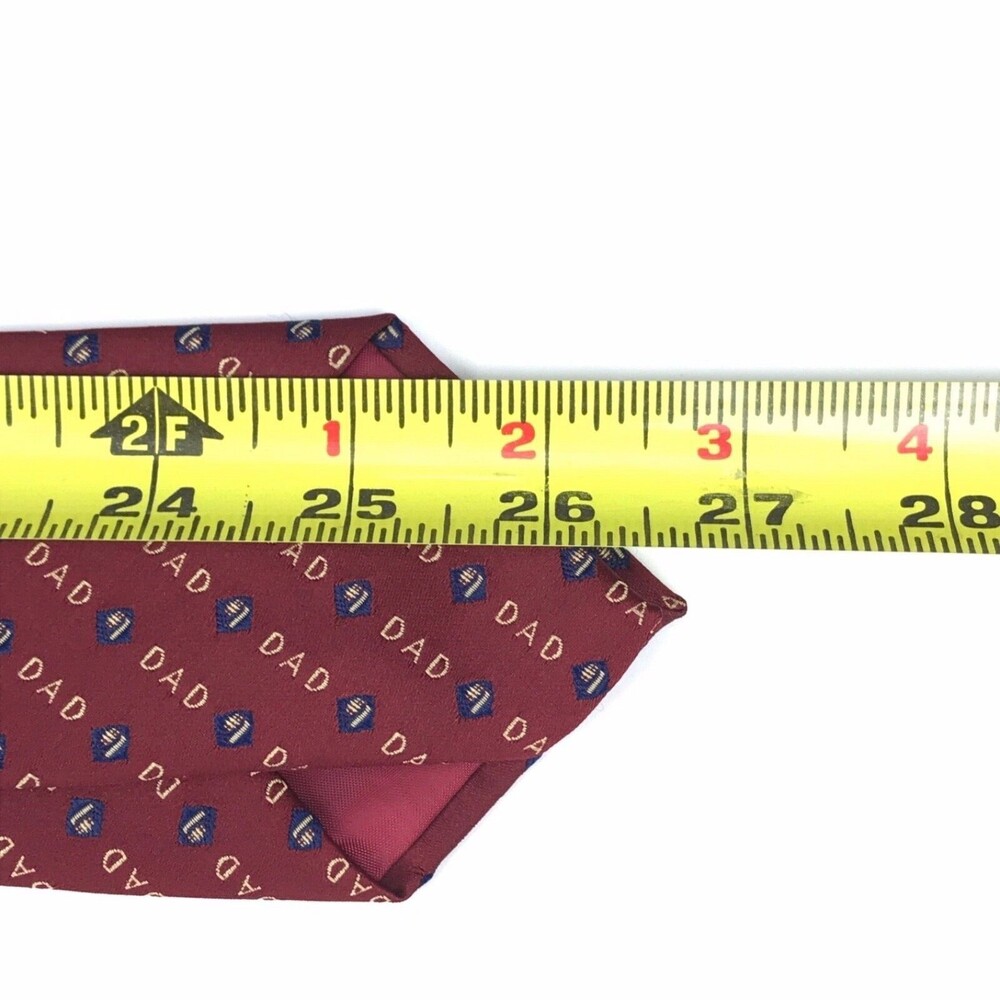 #1 Dad Father Family Father's Day Gift Red Classic Short Men's Tie Necktie 3x54" - Picture 9 of 9